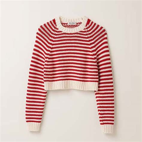 miu miu red sweater|Red Cashmere Crew.